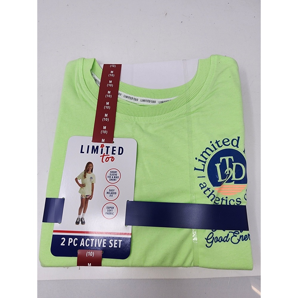 Limited‎ Too Girls Athletic 2 PC Active Set Green Cotton Blend Relaxed Size M